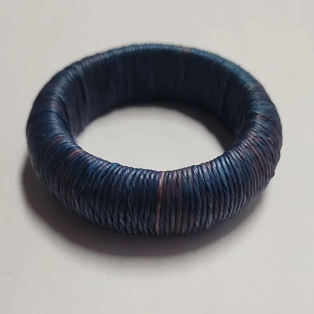 Blue Woven Bangle Bracelet Size 7